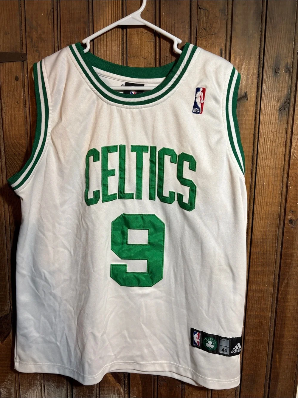 adidas White & Green Boston Celtics #9 Rajon Rondo Basketball Jersey
